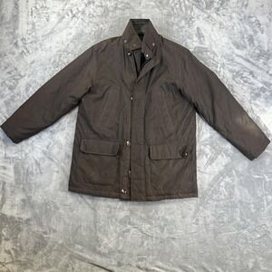 Weatherproof Coat Men's Medium Brown Button Collared Outerwear